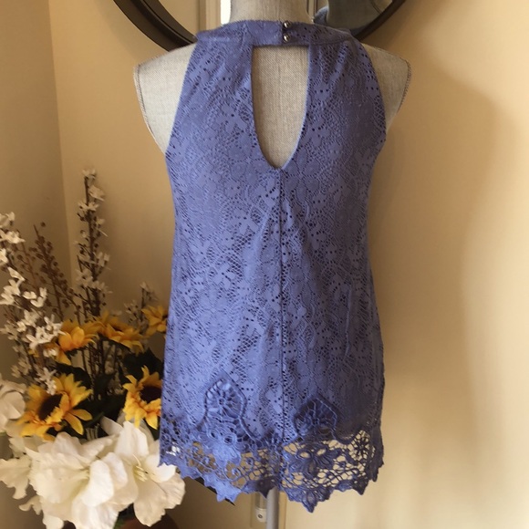 Altar’d State Dark Lilac Lace Sleeveless Tunic. Size Small - Picture 2 of 2